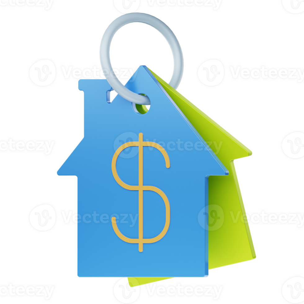3D Illustration Real Estate price tag png