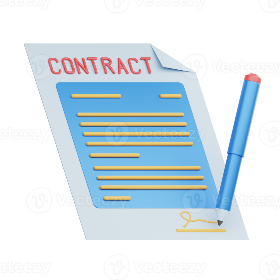 3D Illustration Real Estate contract png