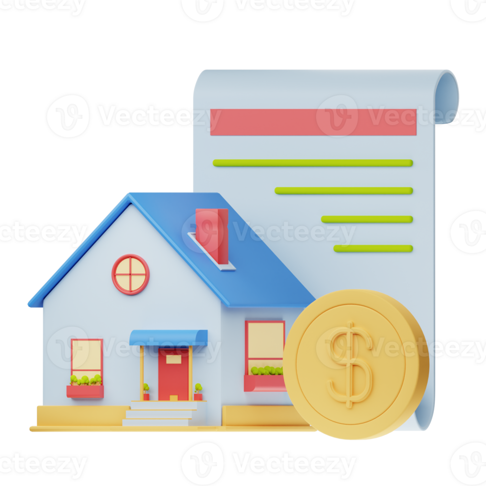 3D Illustration Real Estate mortgage png