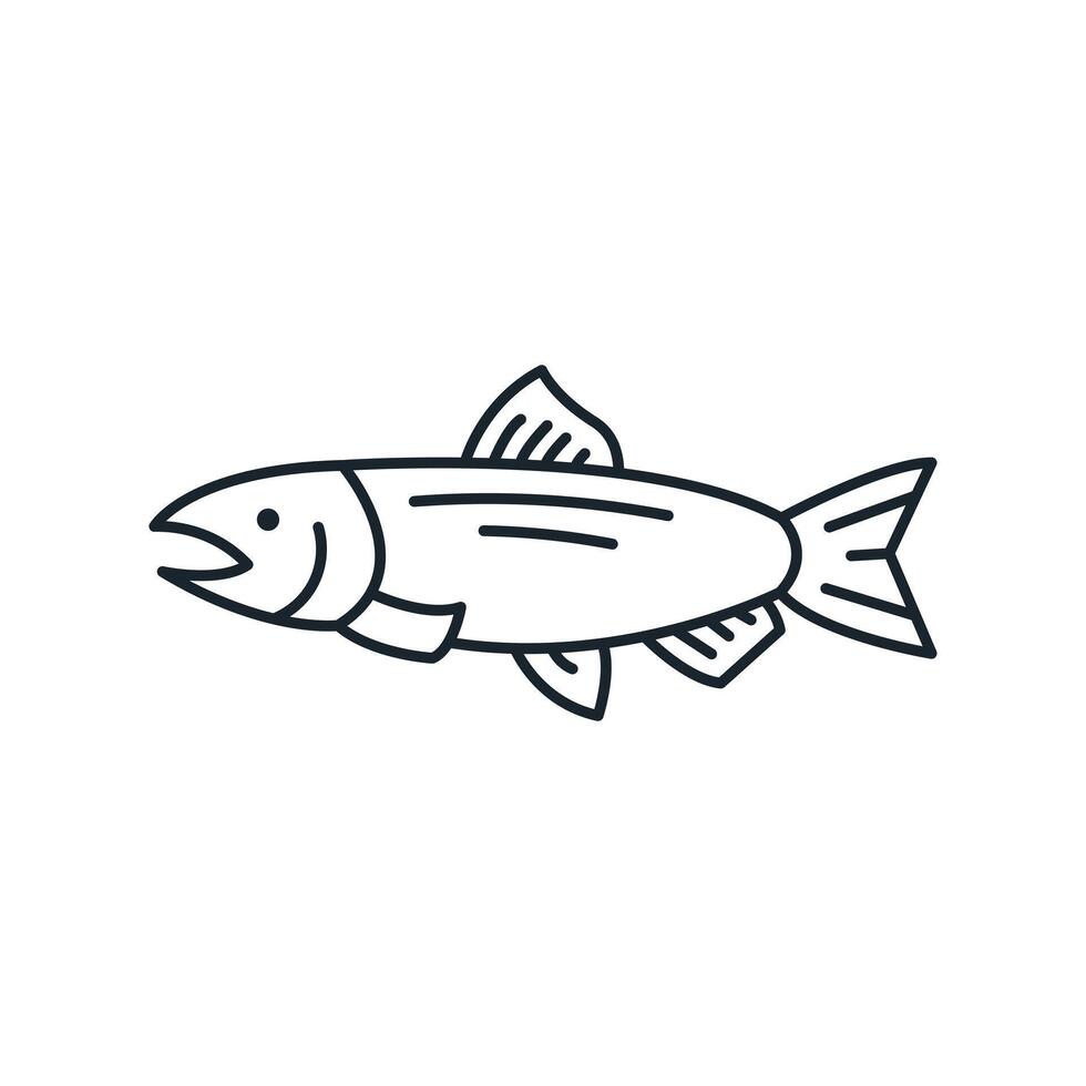 Salmon line icon. Fish and seafood. Isolated illustration vector