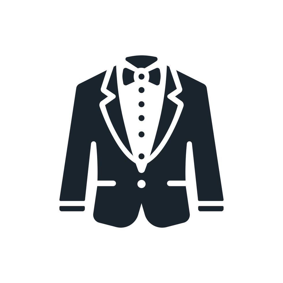 Suit jacket icon. Outfit, tuxedo. Isolated illustration vector