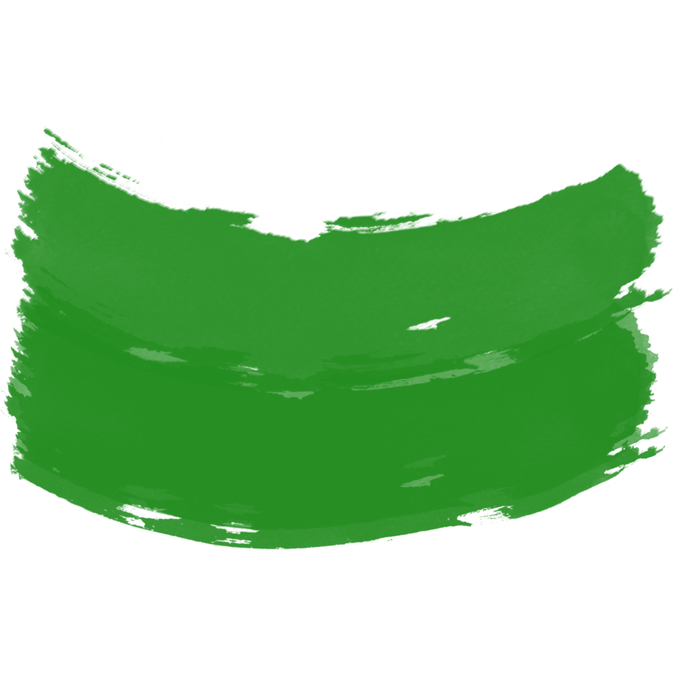 Green paint brush stroke with transparent background png