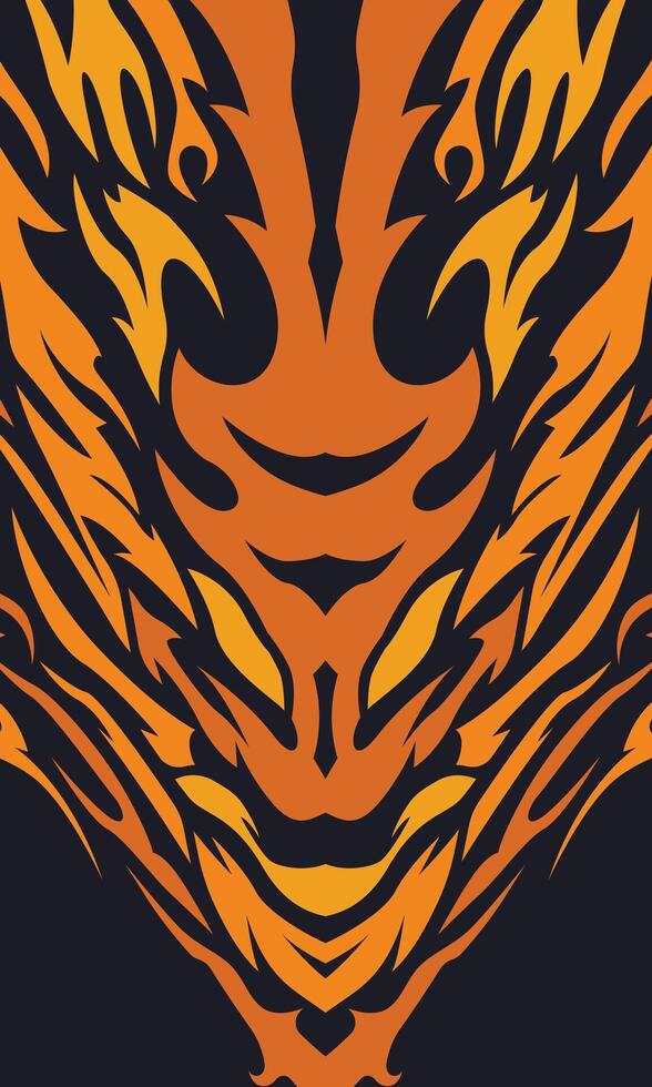 Abstract stripes background. Tiger skin motif design vector