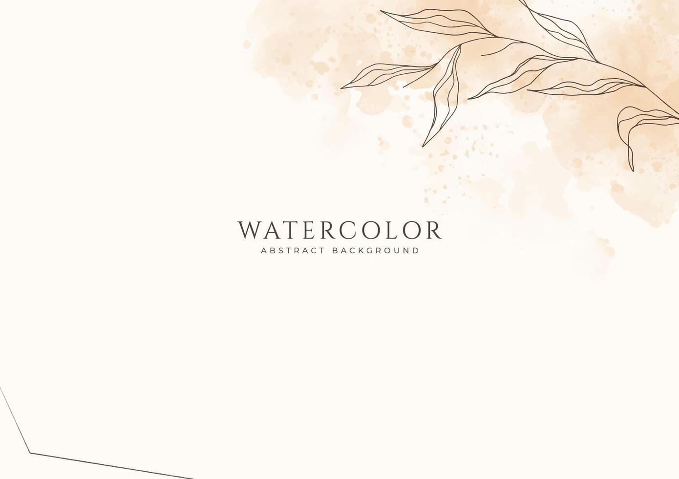 Abstract horizontal watercolor background. Neutral light brown white colored empty space background illustration vector