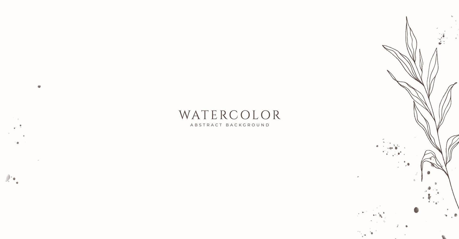 Abstract horizontal watercolor background. Neutral light brown white colored empty space background illustration vector