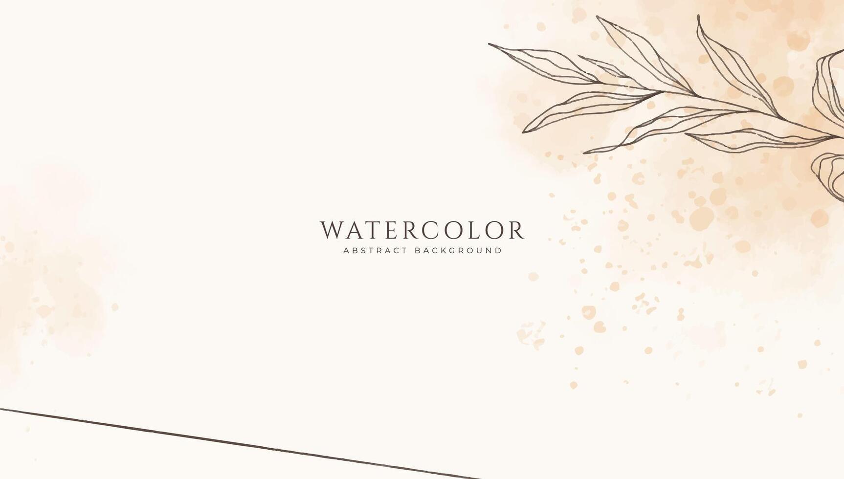 Abstract horizontal watercolor background. Neutral light brown white colored empty space background illustration vector