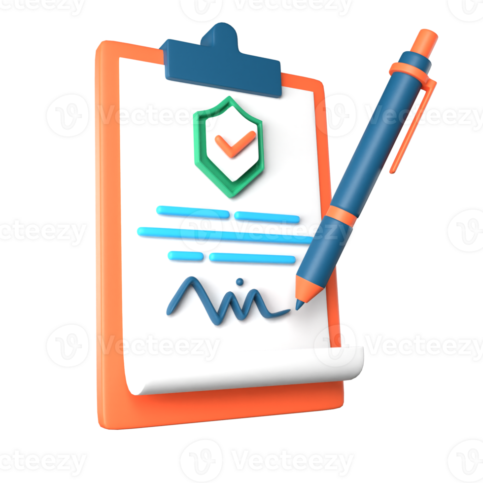 3D illustration health icon contract png
