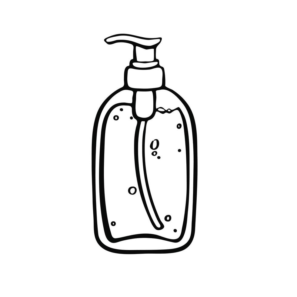 bottle liquid soap bottle, personal hygiene illustration, vector