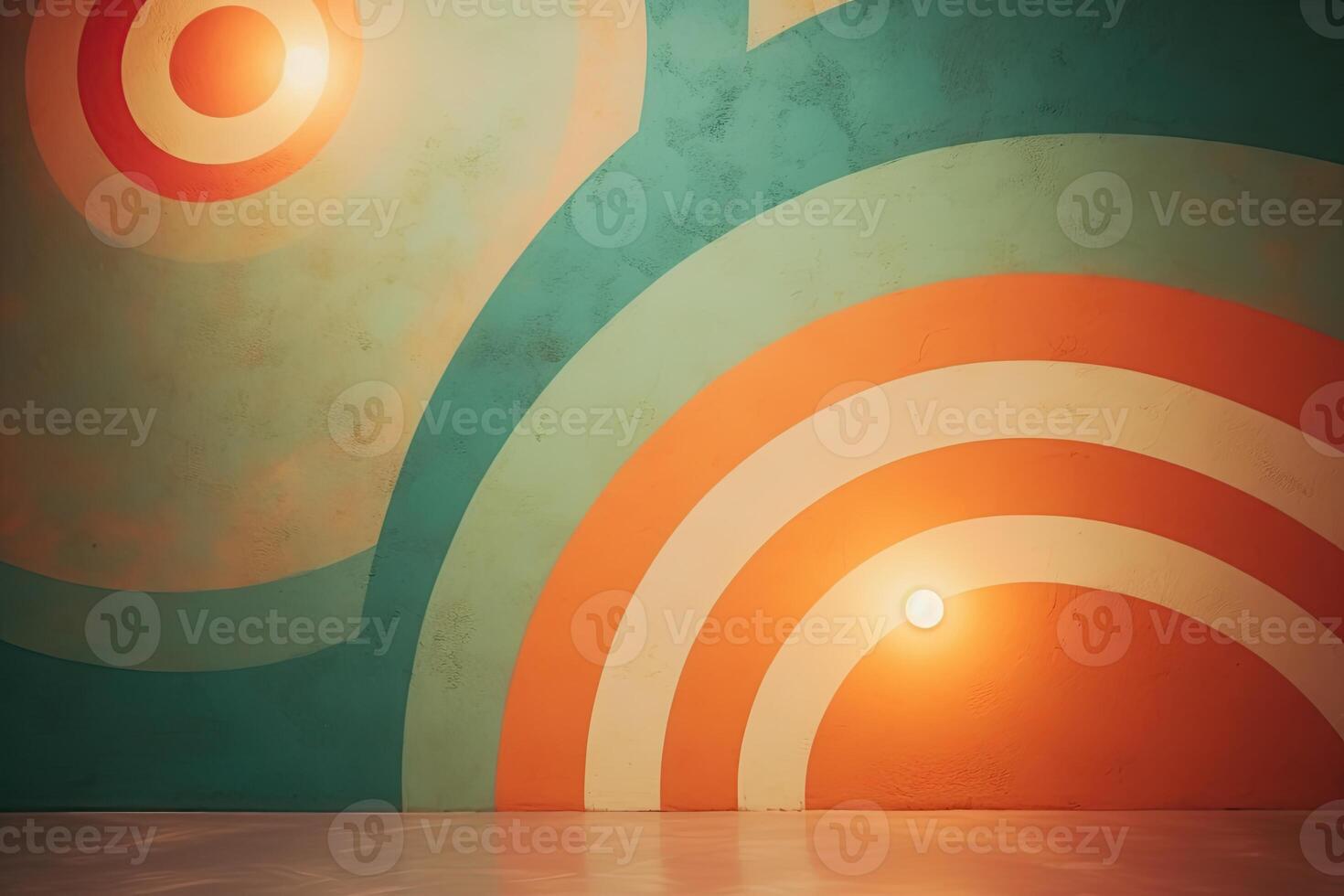 background retro minimalism groovy with spiral ,Old shabby Wall copy space photo
