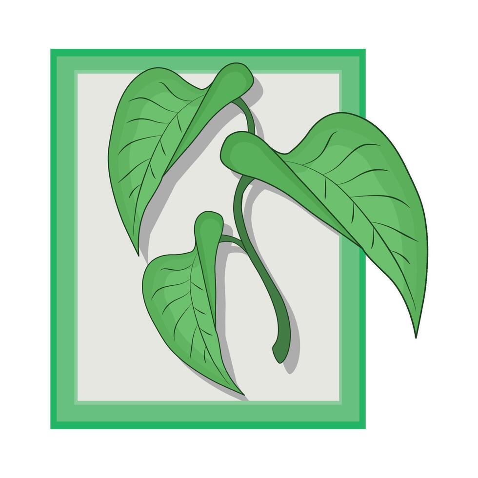 illustration of leaf in frame vector