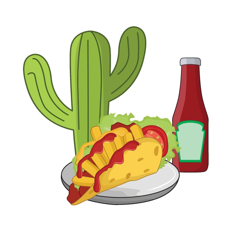 illustration of taco with sauce vector