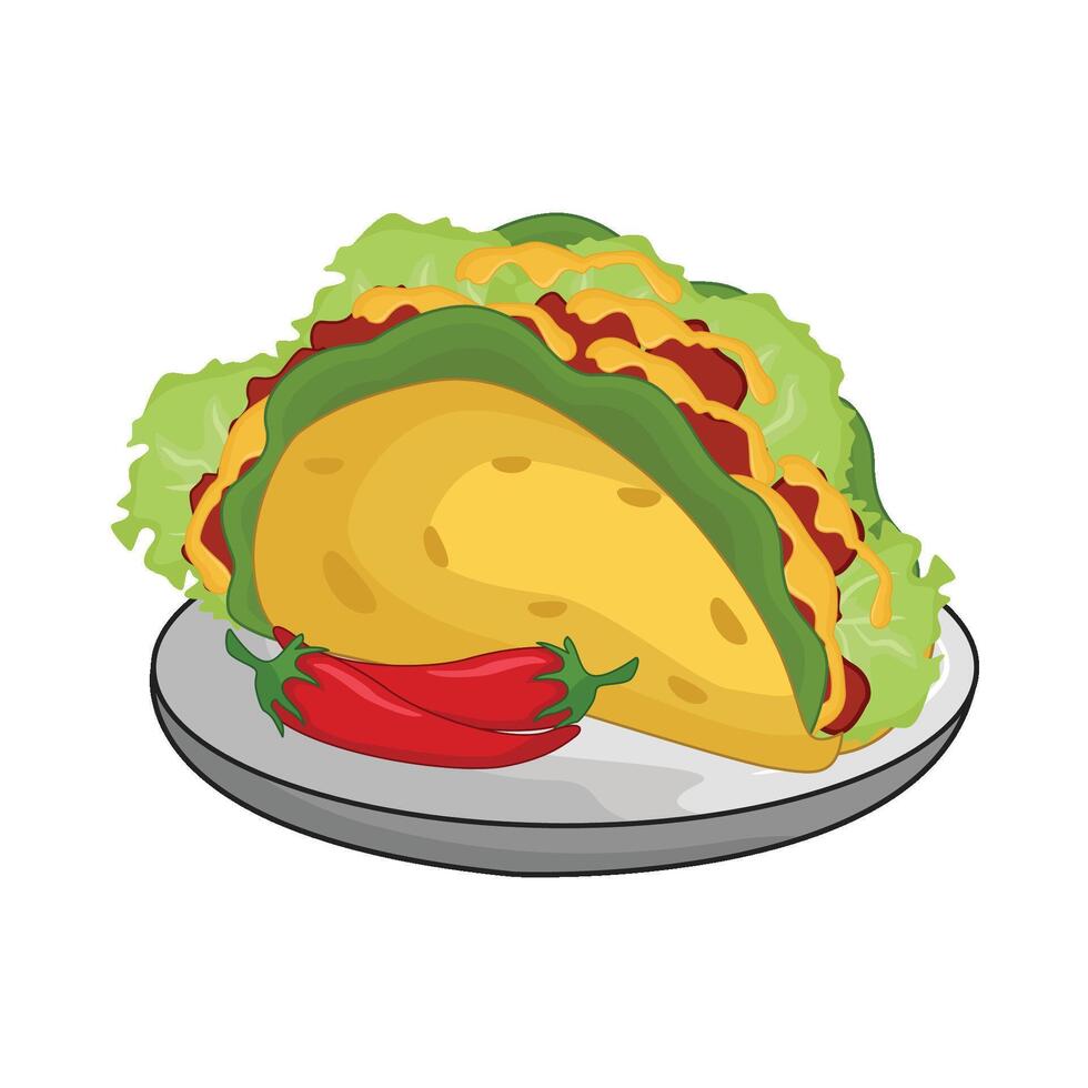 ilustración de taco vector