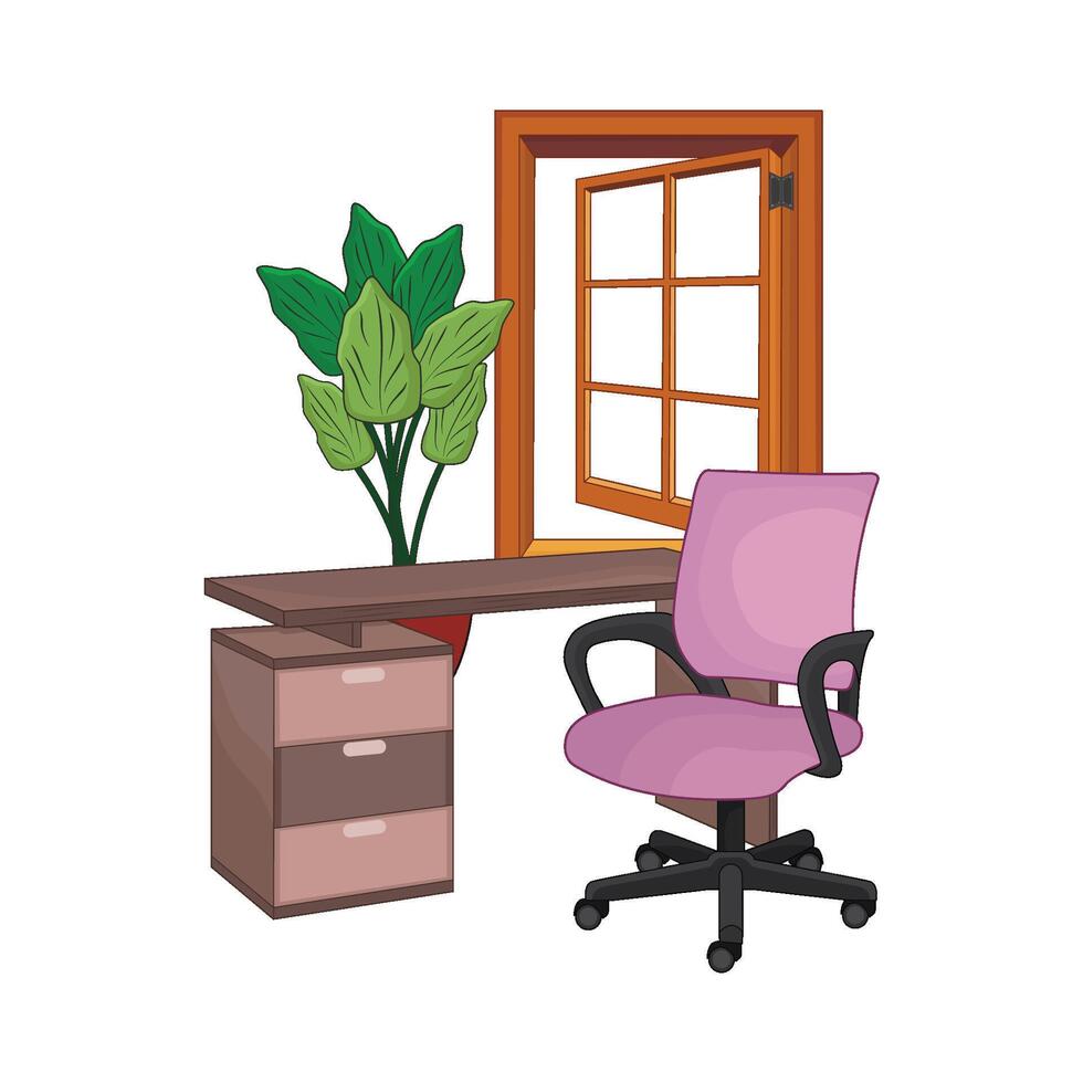 illustration of desk vector