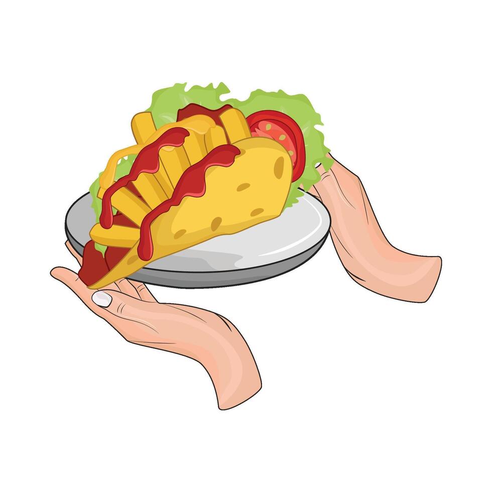 ilustración de taco vector