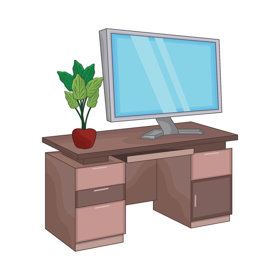 illustration of desk vector
