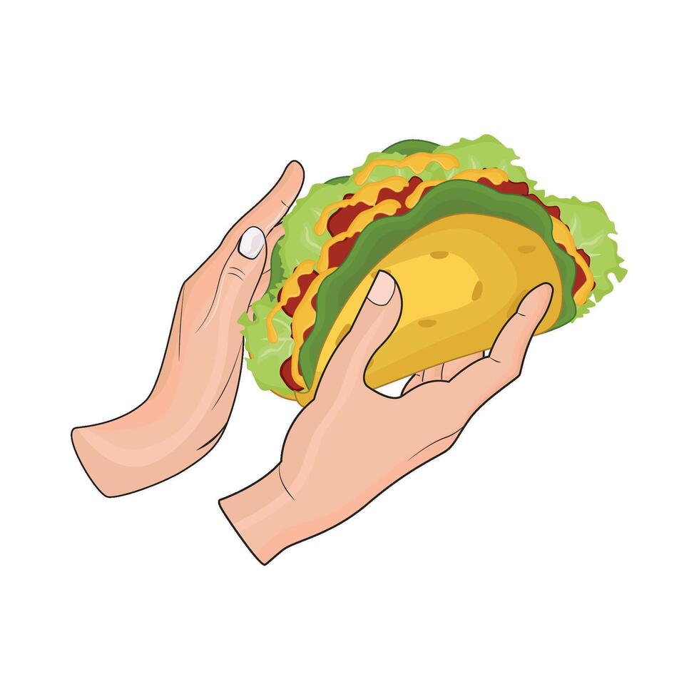 ilustración de taco vector