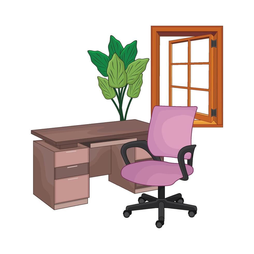 illustration of desk vector