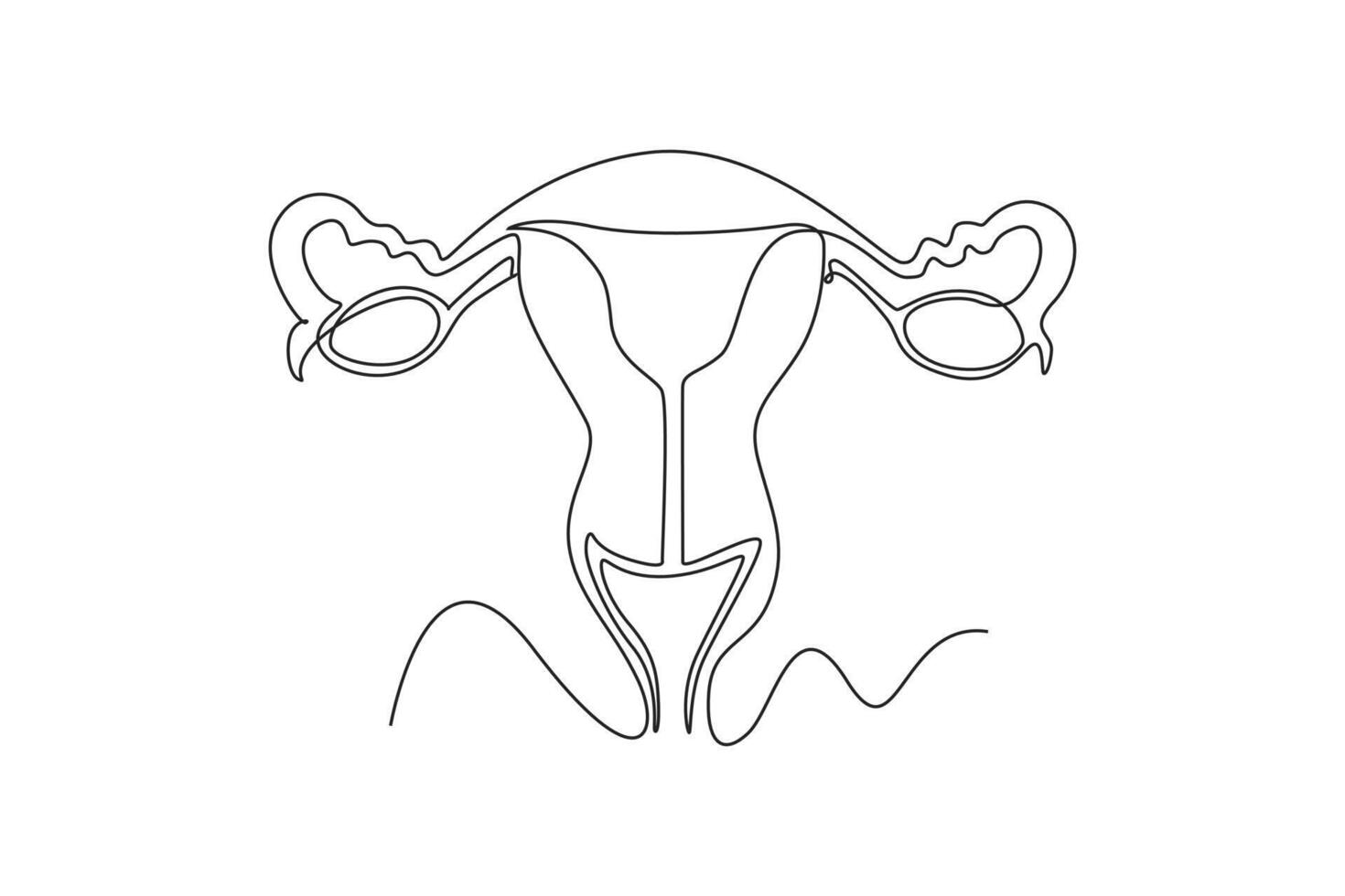 One continuous line drawing of anatomy of human concept. Doodle illustration in simple linear style. vector