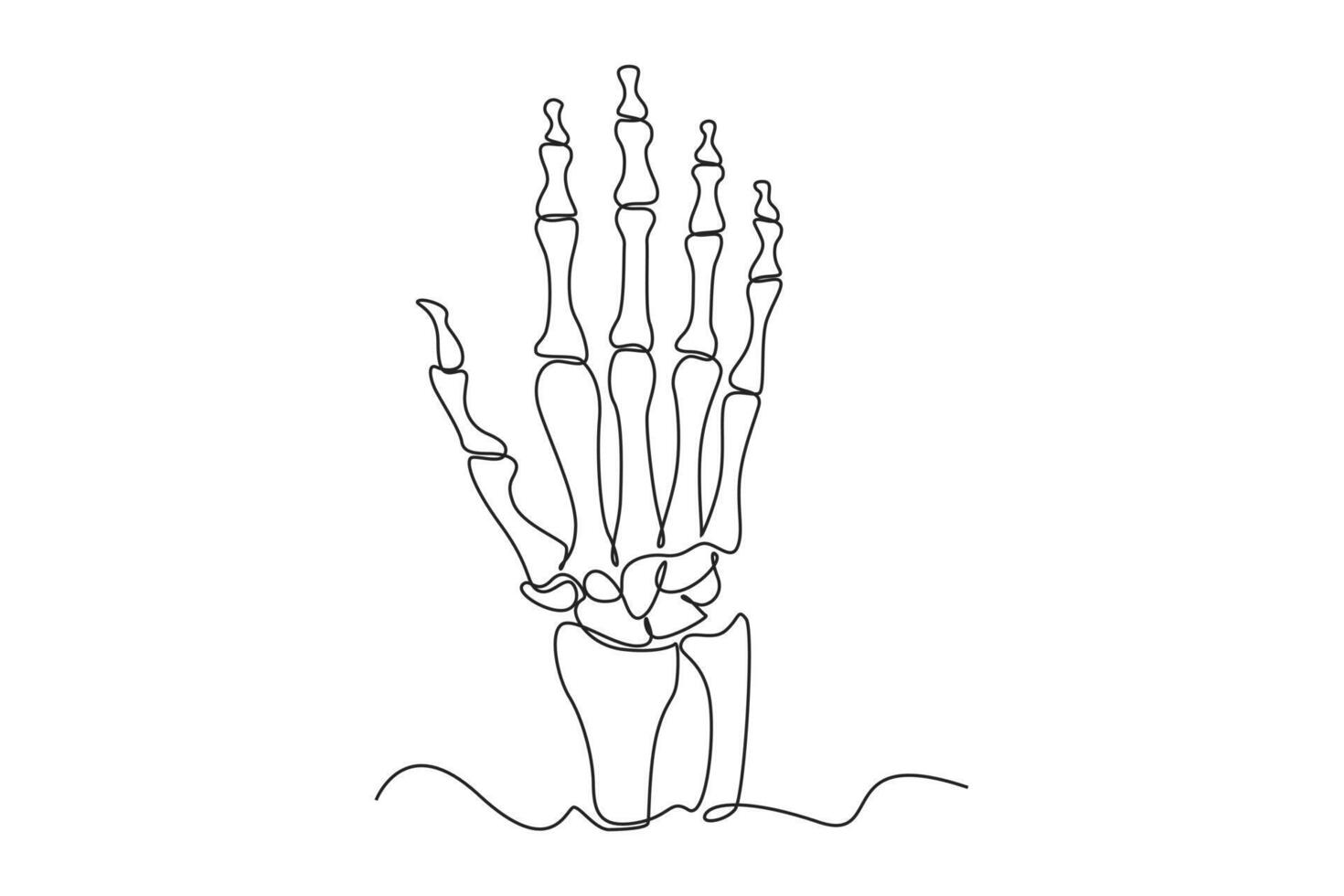 One continuous line drawing of anatomy of human concept. Doodle illustration in simple linear style. vector