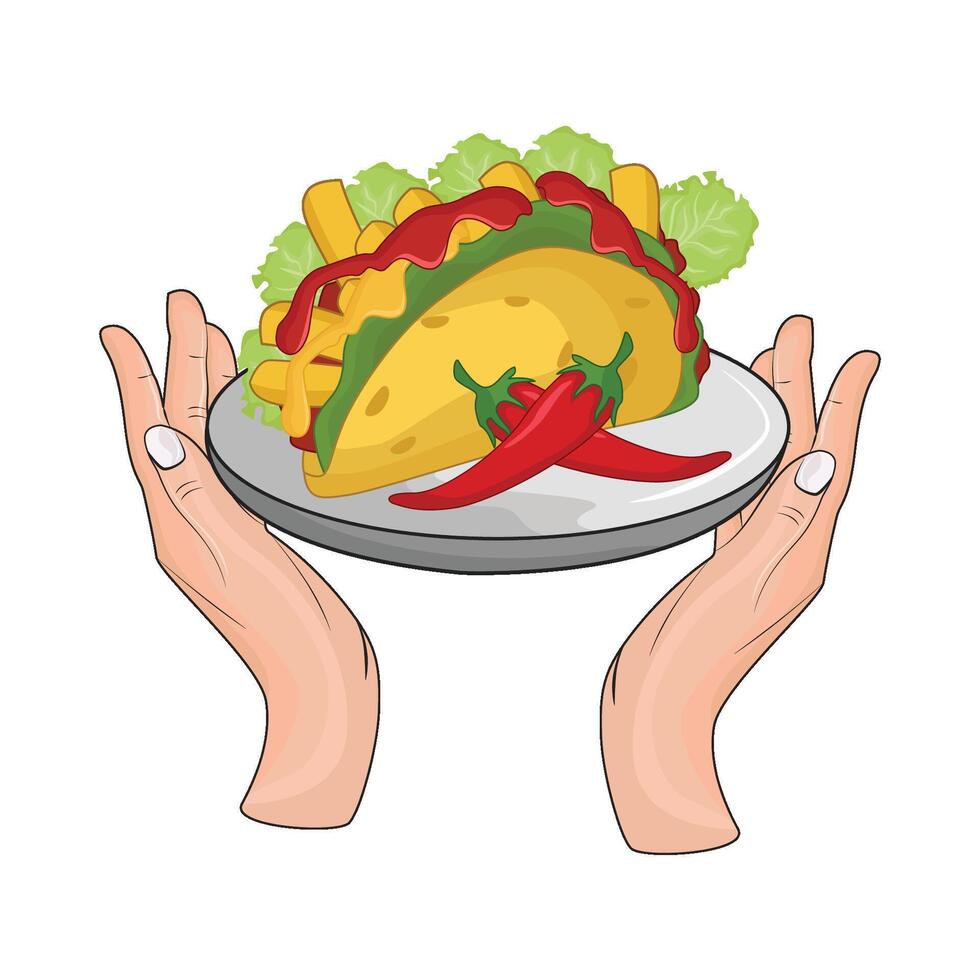 ilustración de taco vector