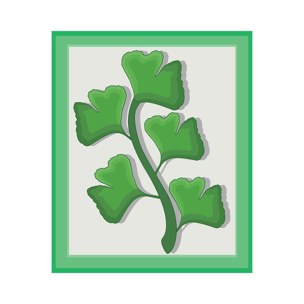 illustration of leaf in frame vector