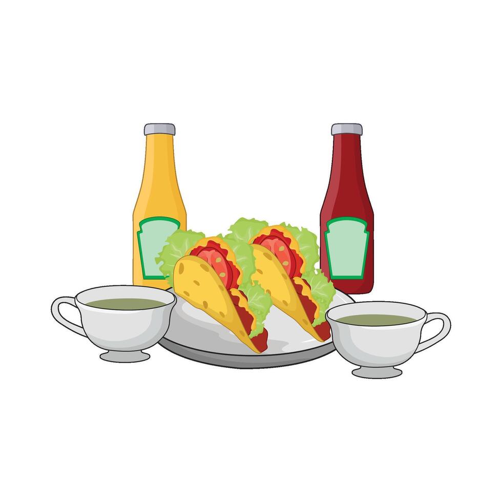 illustration of taco with sauce vector