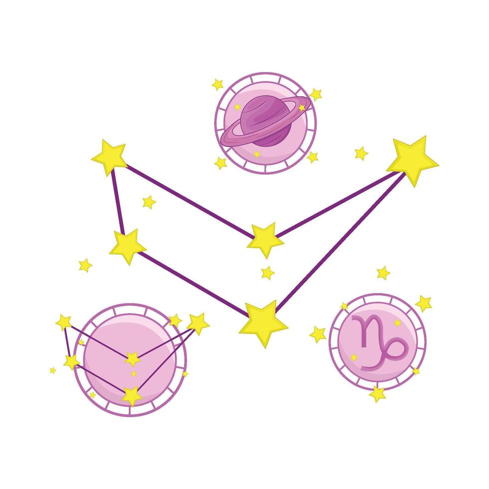 illustration of capricorn constellation vector
