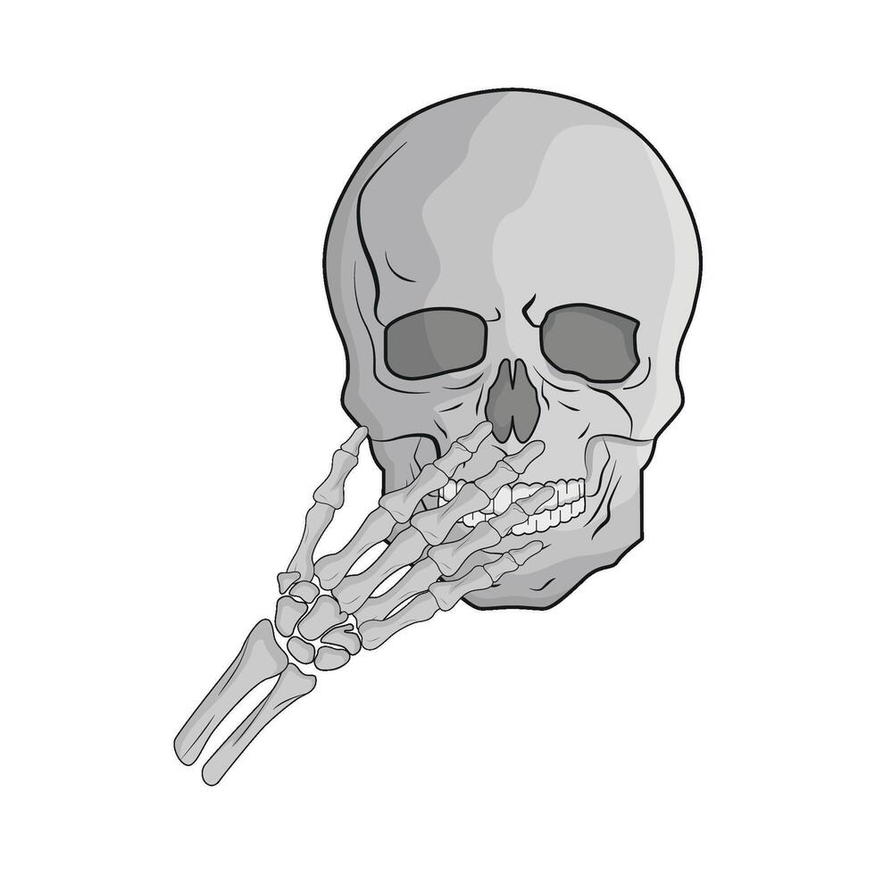 illustration of skull and skeleton hand vector