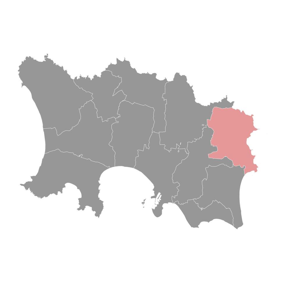S t martín parroquias mapa, administrativo división de jersey. ilustración. vector