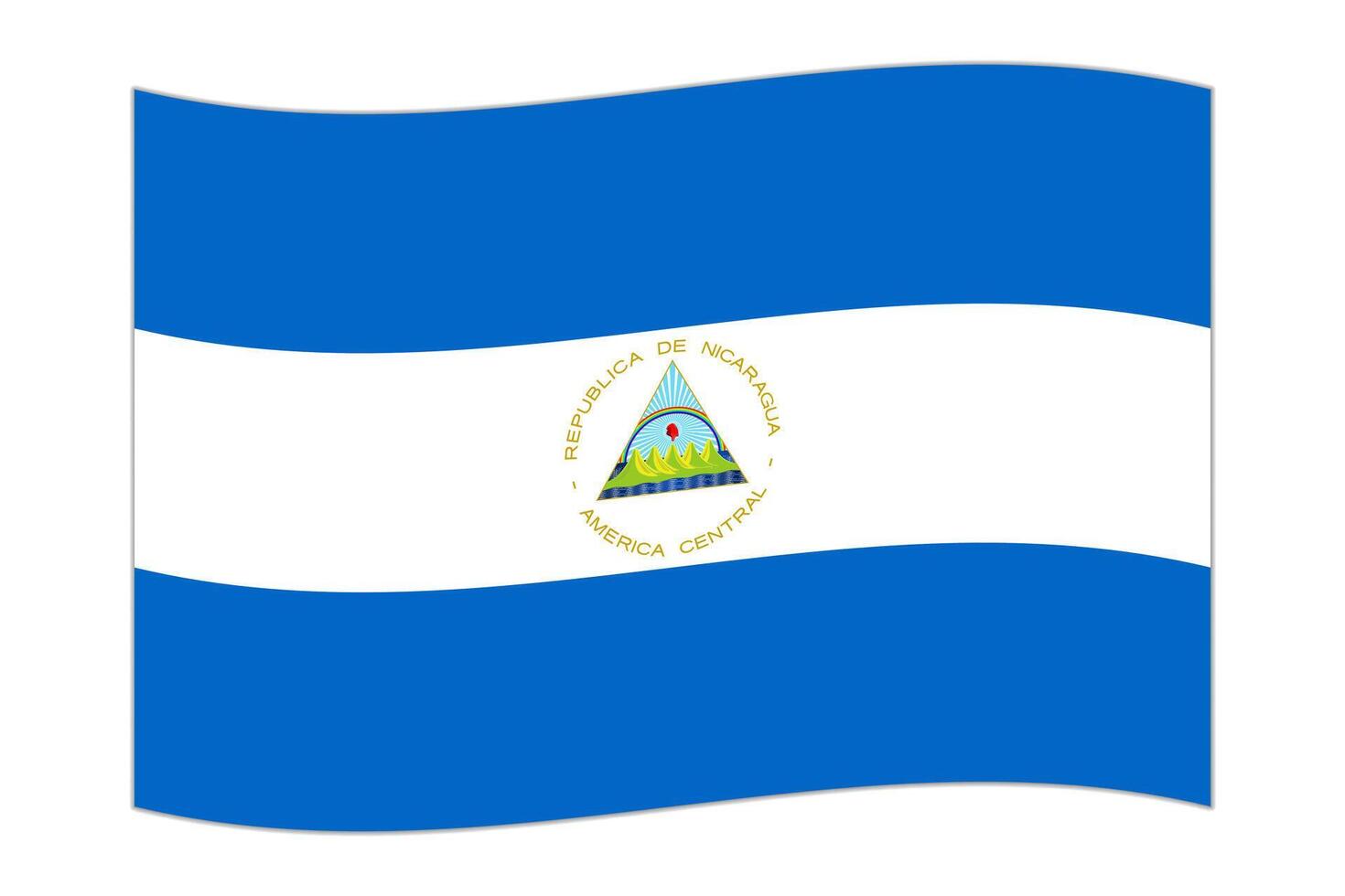 Waving flag of the country Nicaragua. illustration. vector