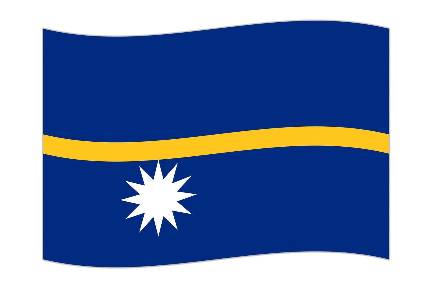 ondulación bandera de el país nauru ilustración. vector