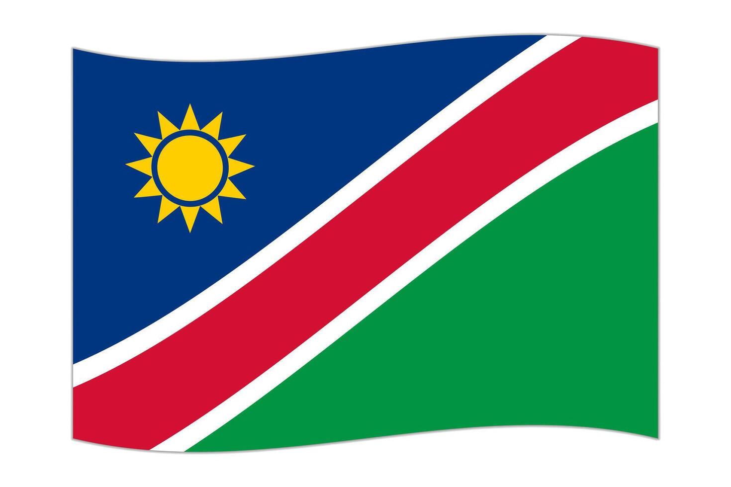 ondulación bandera de el país Namibia. ilustración. vector