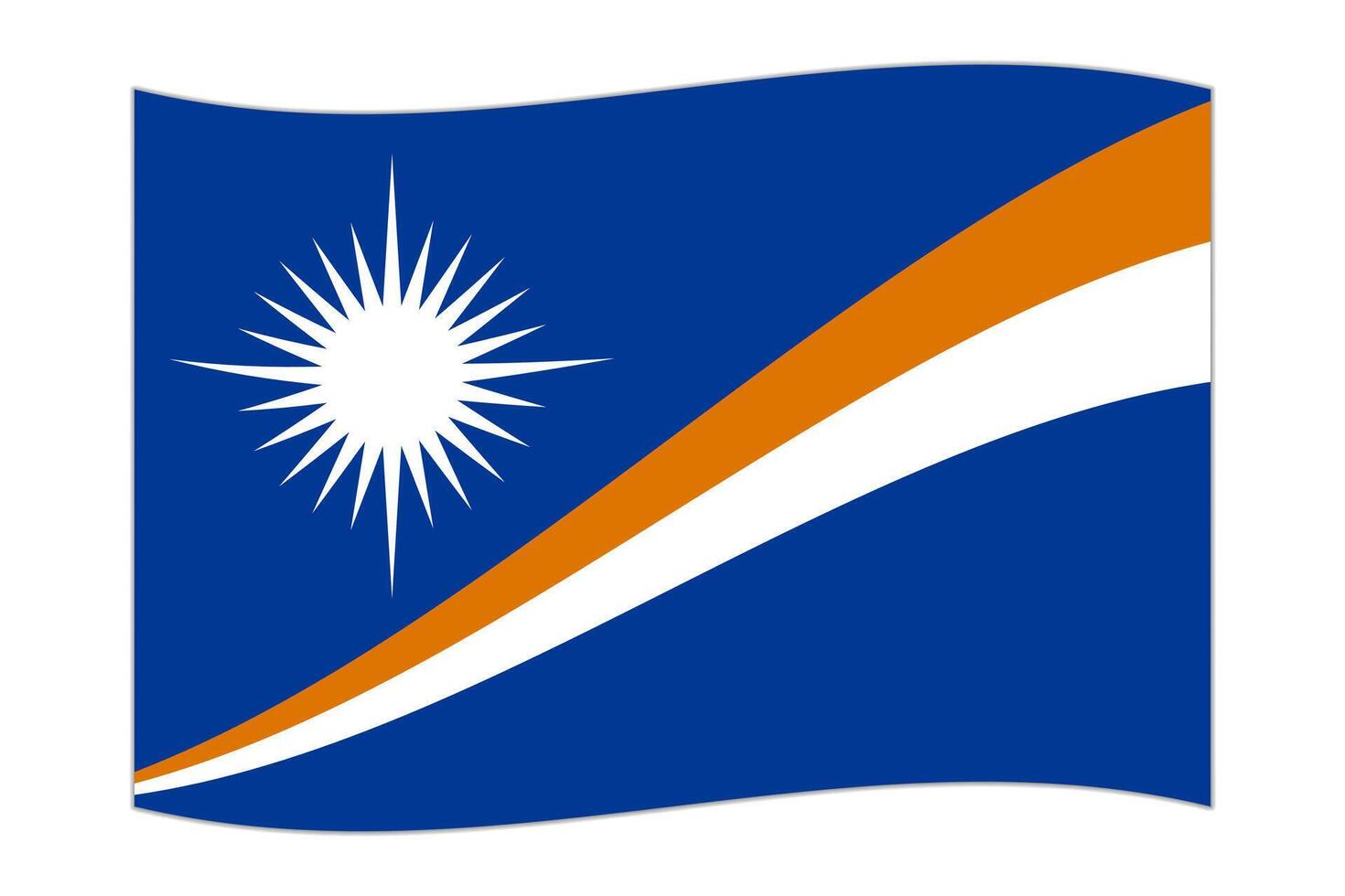 Waving flag of the country Marshall Islands. illustration. vector