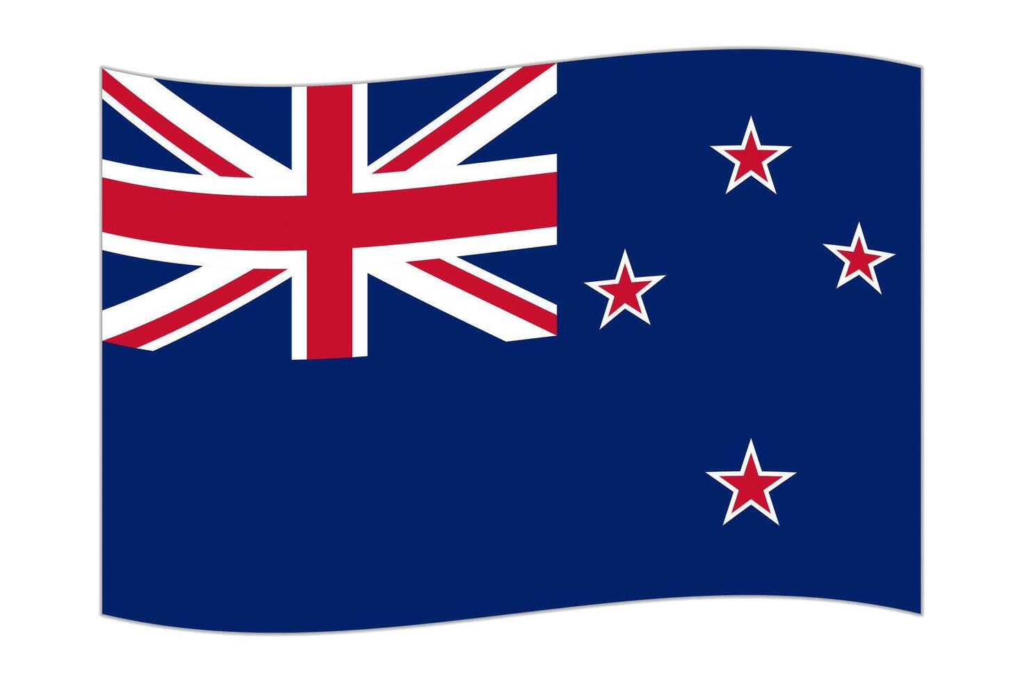 Waving flag of the country New Zealand. illustration. vector