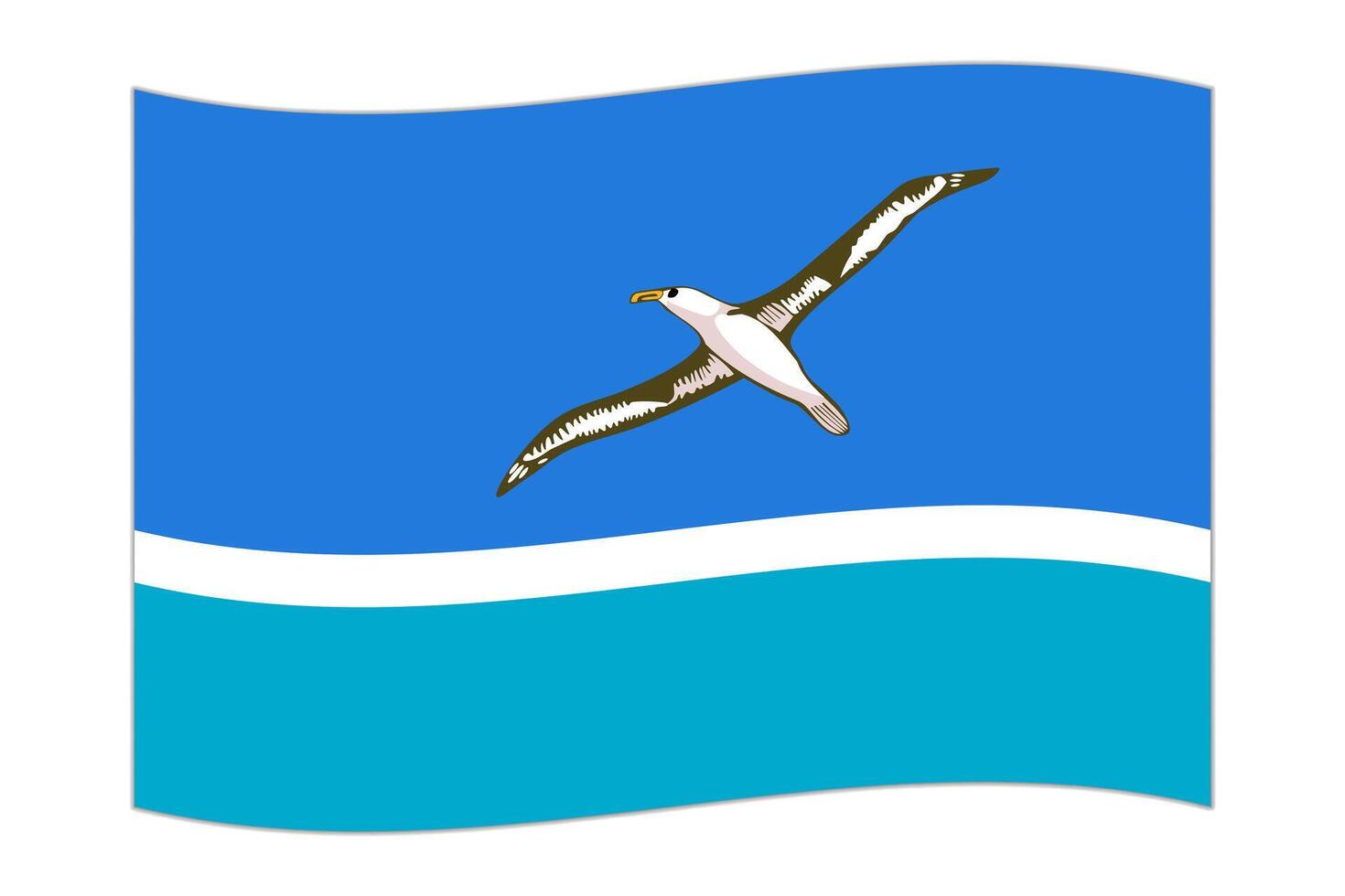 Waving flag of the country Midway Atoll. illustration. vector