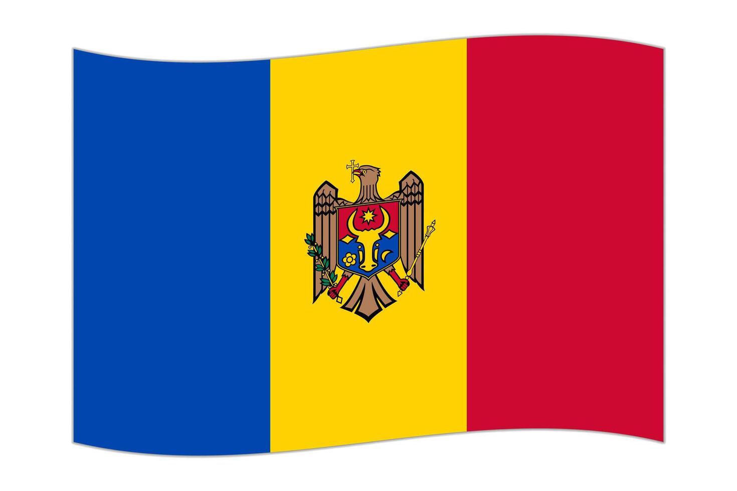 Waving flag of the country Moldova. illustration. vector