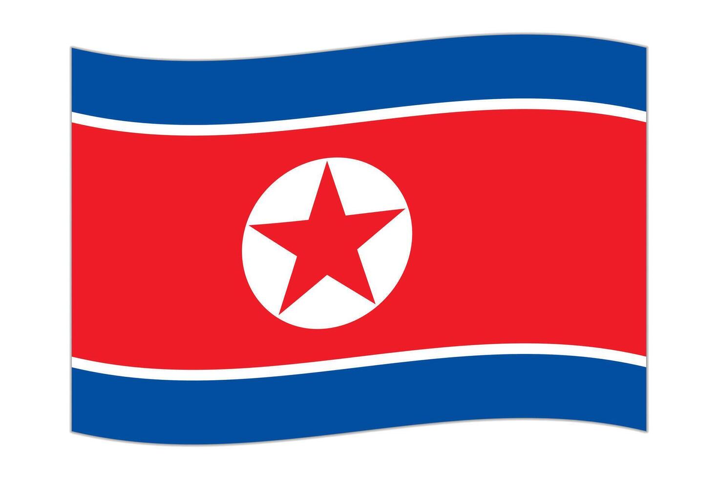 ondulación bandera de el país norte Corea. ilustración. vector