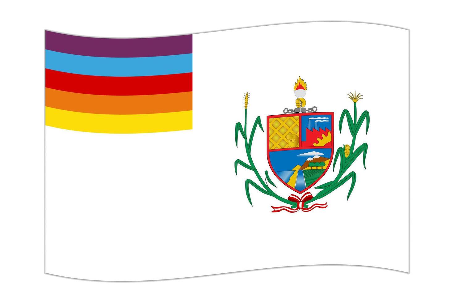 Waving flag of Department of La Libertad, administrative division of Peru. illustration. vector