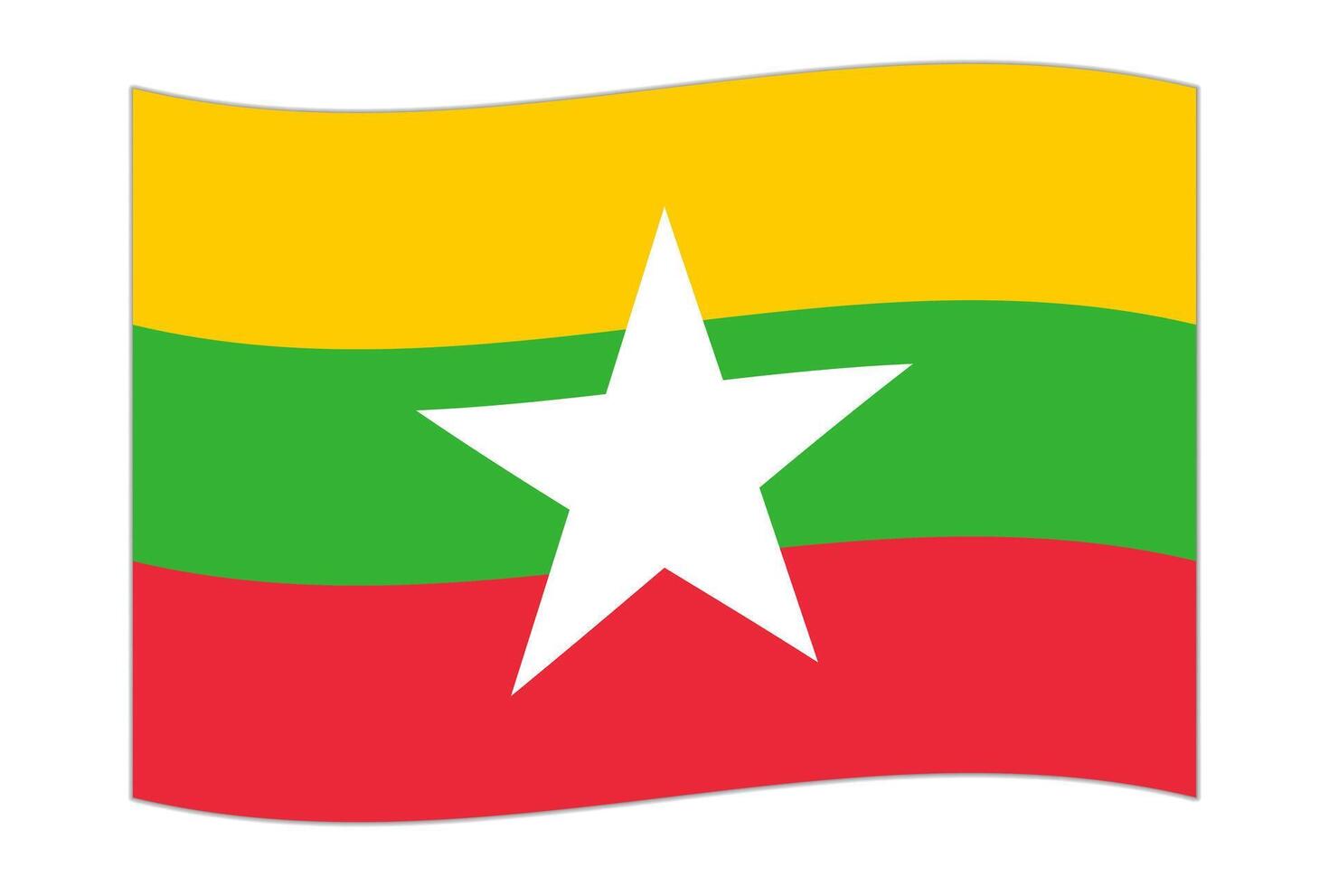 Waving flag of the country Myanmar. illustration. vector