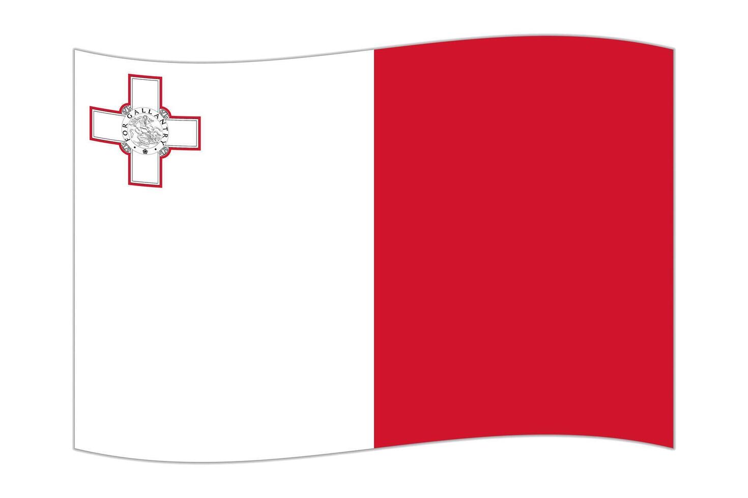 Waving flag of the country Malta. illustration. vector