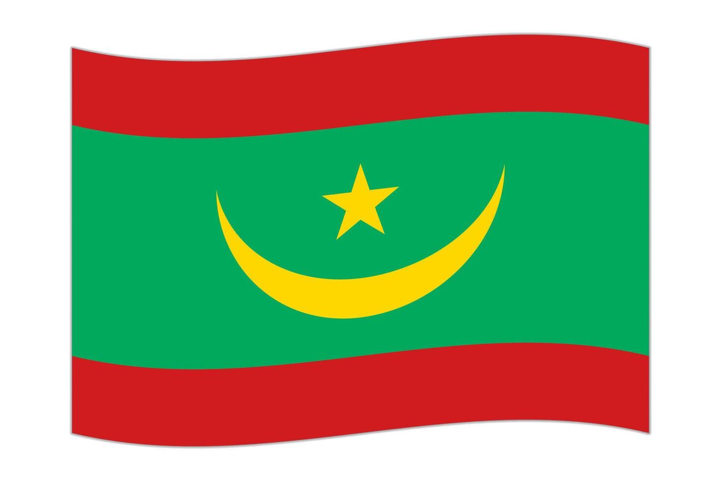 Waving flag of the country Mauritania. illustration. vector