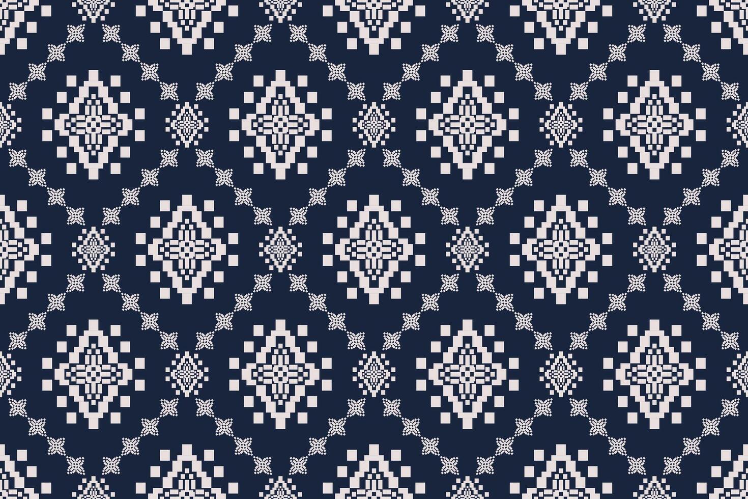 Navajo tribal seamless pattern. Native American ornament. Ethnic South Western decor style. Boho geometric ornament. Pixel seamless pattern. Mexican blanket, rug. Woven carpet illustration. vector