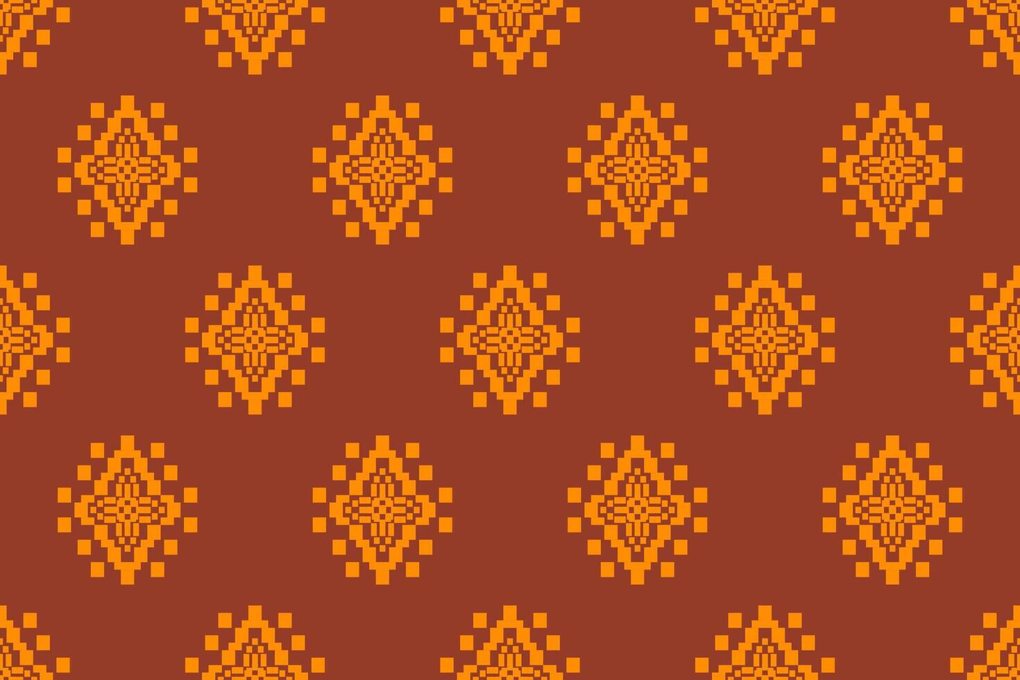 Navajo tribal seamless pattern. Native American ornament. Ethnic South Western decor style. Boho geometric ornament. Pixel seamless pattern. Mexican blanket, rug. Woven carpet illustration. vector