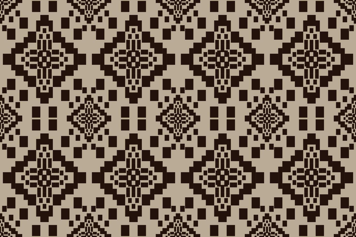 Navajo tribal seamless pattern. Native American ornament. Ethnic South Western decor style. Boho geometric ornament. Pixel seamless pattern. Mexican blanket, rug. Woven carpet illustration. vector