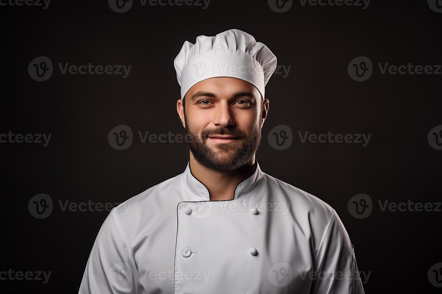 retrato de un cocinero, aislado negro antecedentes foto