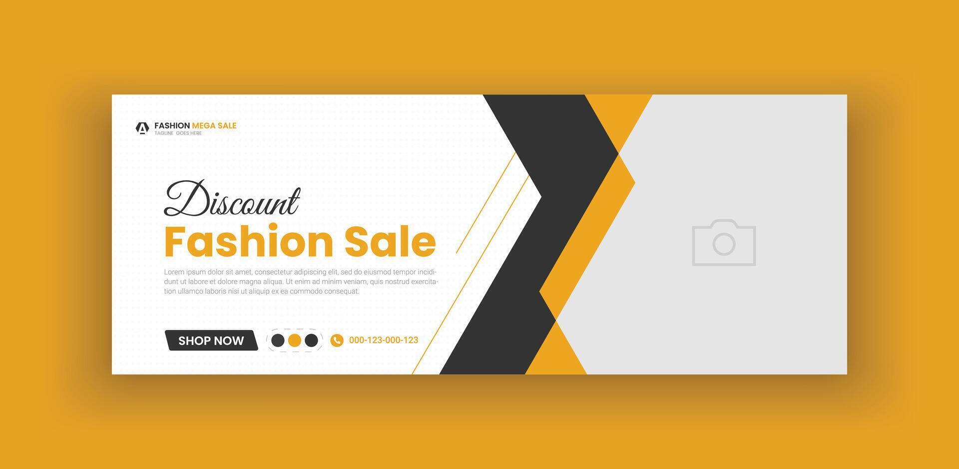 fashion sale social media cover banner design template. fashion sale cover photo design. fashion sale web banner vector