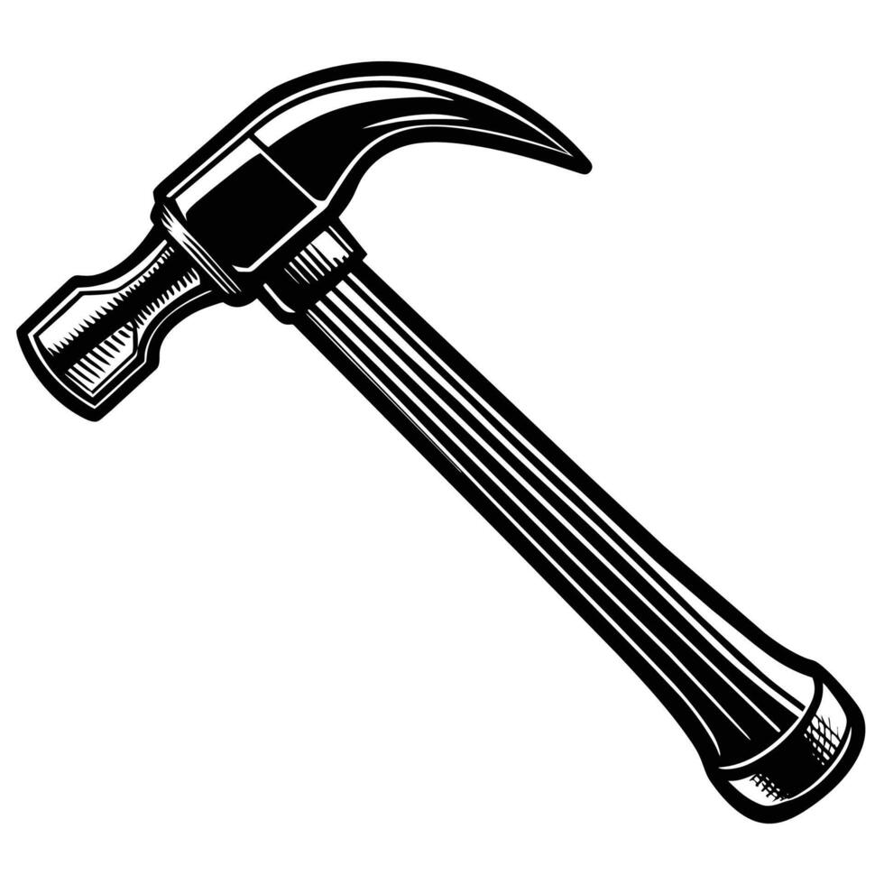 Hammers illustration, claw hammer logo, carpenter symbol vector