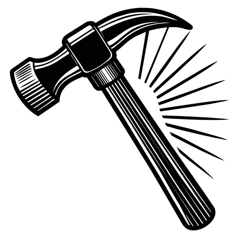 Hammers illustration, claw hammer logo, carpenter symbol vector