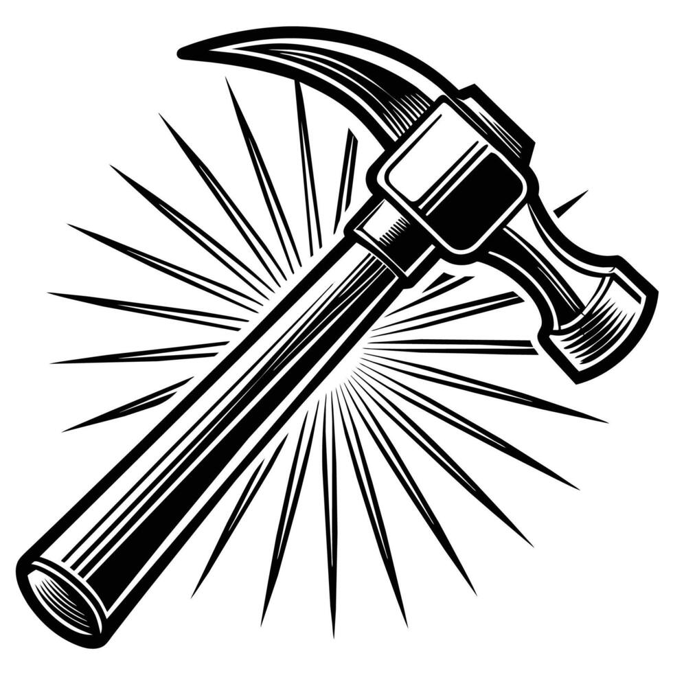 martillos ilustración, garra martillo logo, carpintero símbolo vector