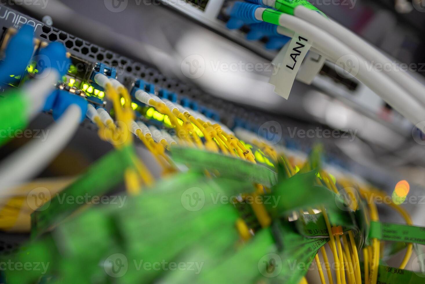 fiber optic with servers in a technology data center photo